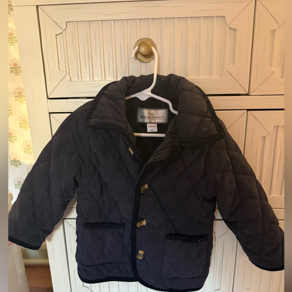 American Widgeon Boys Quilted Barn Coat - Navy size 3